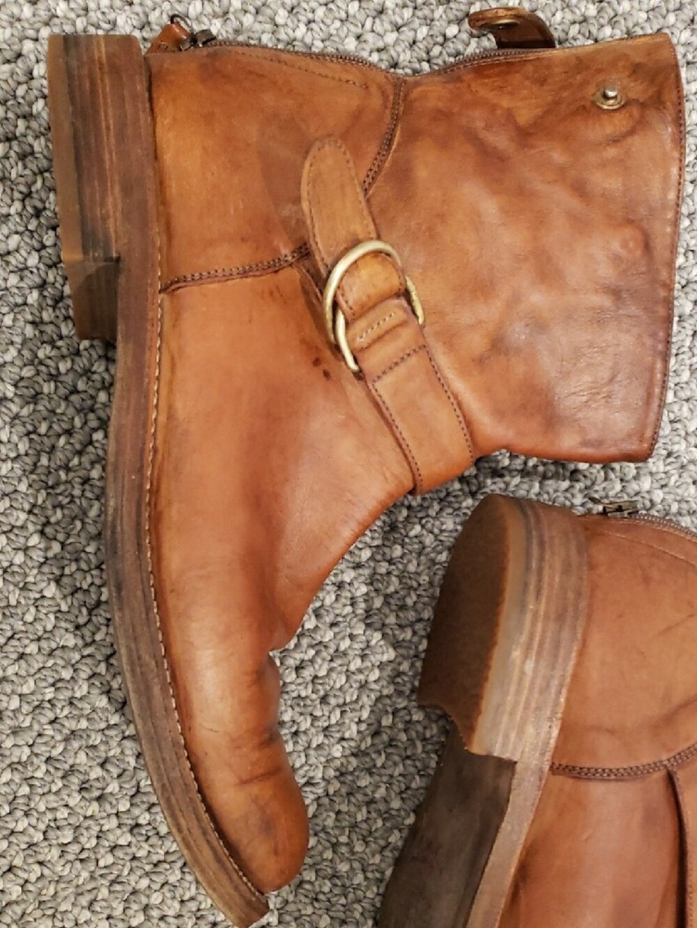 Brunello Cucinelli Tan Leather Harness Boots - Picture 4 of 16
